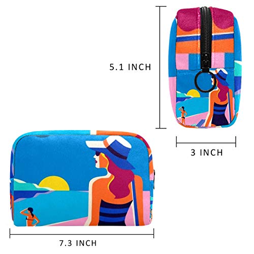 Bolsa de viagem cosmética do maiô de maiô, bolsa de bestas de maquiagem reutilizável de grande capacidade para meninas adolescentes 18.5x7.5x13cm/7.3x3x5.1in