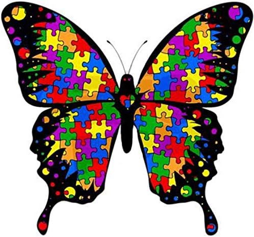 5D Pintura de diamante Autismo Consciência de kits de borboleta colorida para adultos crianças 16x16inch yioittio broca