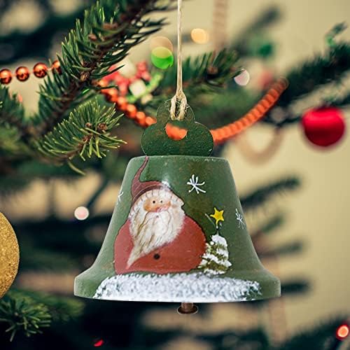Decorações de Natal em miniatura vintage pingente de Natal Bell Iron Art pintado de sino pingente decorações de Natal