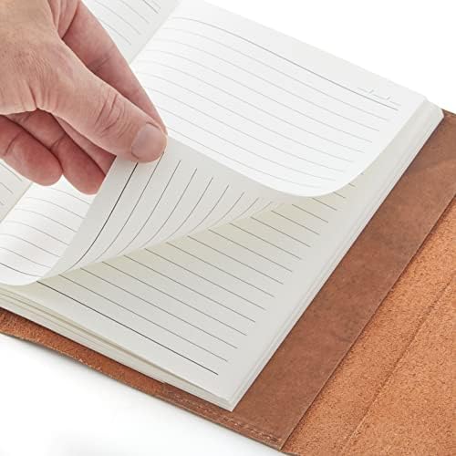 Loja de produtividade Genuíno Grã Full Made Made Leather Journal & Notebook | 240 páginas governadas pelo Kraft Paper | 6 x 8