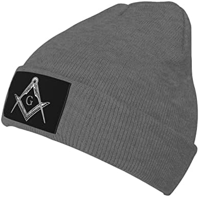 Maçom símbolo quadrado bússola G Lodge chapéu de gorro preto maçônico para homens mulheres inverno chapé chapé chapéu de crânio