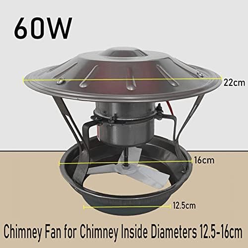 Parcj 60W Induziu fã de draft para chaminé, fã de chaminé, máquina de fumaça de escape da chaminé doméstica, exaustor de lareira, 9 ~ 16cm