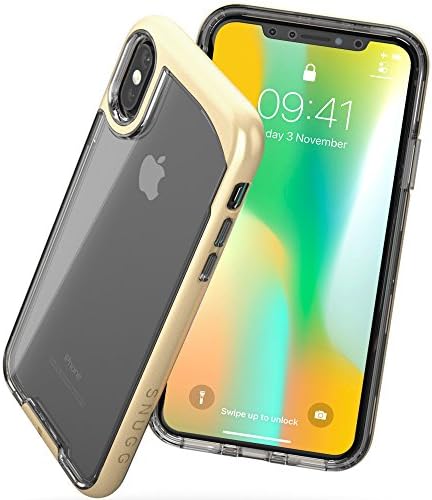Snugg iPhone XS/iPhone X Case, [série Vision] Apple iPhone XS/iPhone X CASE CLEAR [GOLD] Ultra Fin Lightweight Protective