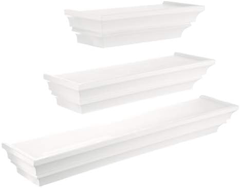 Kiera Grace KieraGRACE Tradicional Shelves flutuantes, conjunto de 3, branco