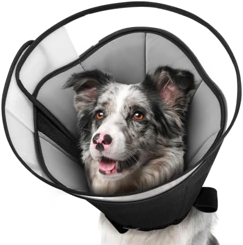 Cones de cachorro para cães pequenos médios grandes após a cirurgia, colarinho de cone de cães macios ajustáveis ​​megeo, colares