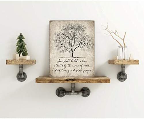 Você deve ser como uma árvore, sinal de arte da parede vintage, decoração de parede antiga da Árvore da Vida, sinal de madeira