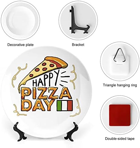 Feliz Dia da Pizza Placa Decorativa de Cerâmica com exibição Presentes de casamento personalizados para casal para os