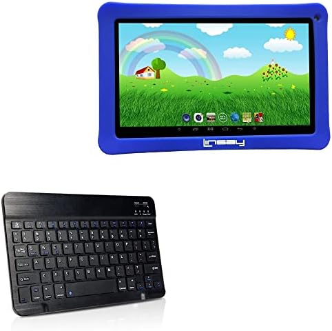 Teclado de onda de caixa compatível com Linsay F10IPKIDS - Teclado Slimkeys Bluetooth, teclado portátil com comandos integrados para Linsay F10IPKIDS - Jet Black