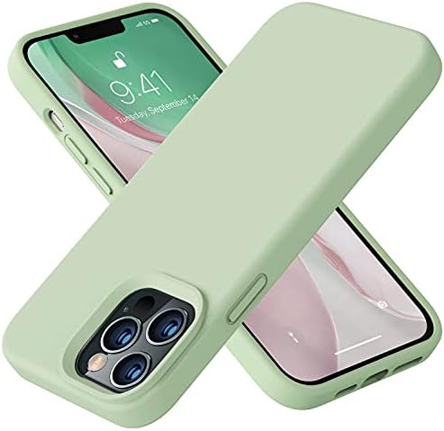 Vooii Compatível com o caso do iPhone 13 Pro, caixa de proteção corporal de silicone líquido com [anti-arranhão] [revestimento de