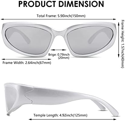 Nulooq envolve os óculos de sol para homens homens da moda moderna y2k oval tons de esporte de sol Proteção UV400