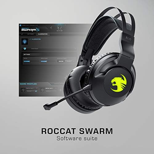 Roccat Elo 7.1 Air PC Wireless Gaming fone de jogo, fones de ouvido de som surround com microfone cancelamento de ruído
