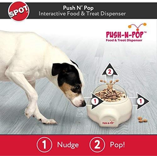 Spot Push n 'Pop - Dispensador de alimentos para cães de alimentação lenta interativa - premiado - estimulação mental, diversão, animais