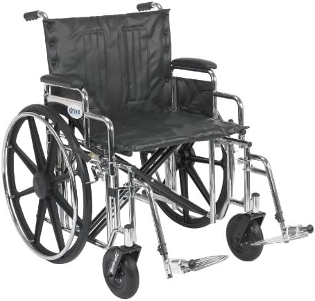 Drive Medical Sentra Cadeia de rodas pesadas extras com vários estilos de braço e opções de equipamento frontal, estofamento preto