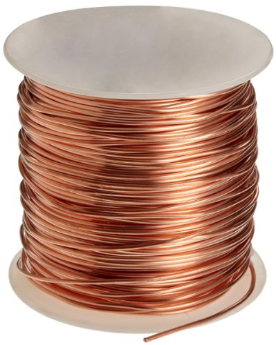 Fio de cobre nu, brilhante, 14 awg, 0,064 de diâmetro, comprimento de 400 '