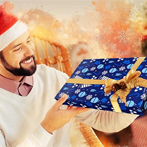 Fancy Land Christmas Shirt Box Bundle Holiday Blue Snowflake Gift Box para embrulho de presente 12 pacote