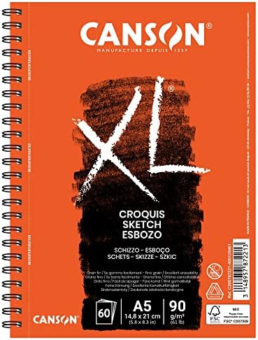 CANSON SKETCH PAD XL 90 G-QM 14,8 x 21 cm 60 folha [Bürobedarf & Statissioner]