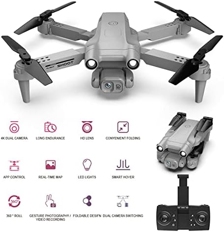 BANAAO DUAL 4K HD FPV Câmera Remote Control Mini drone dobrável - Altitude mantém o modo sem cabeça One Key Speed ​​Speed ​​Ajuste