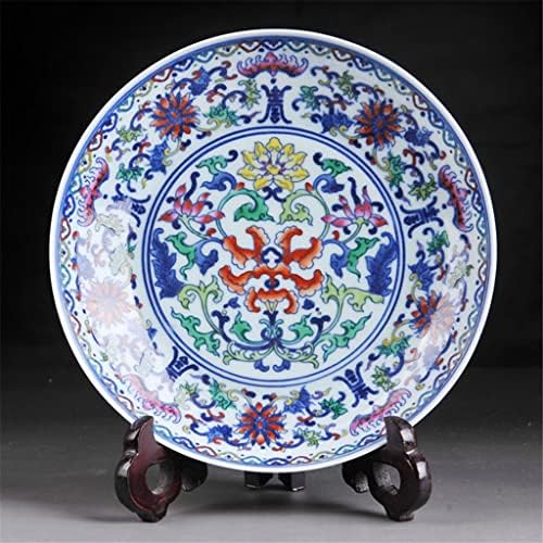 Placa de porcelana SDGH Antigo porcelana pintada à mão Planto pastel azul e branco Cerâmica Artesanato de placa suspensa