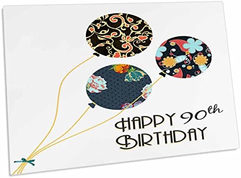 3drose feliz 90º aniversário - balões florais modernos elegantes. - Tapetes de local para baixo da almofada