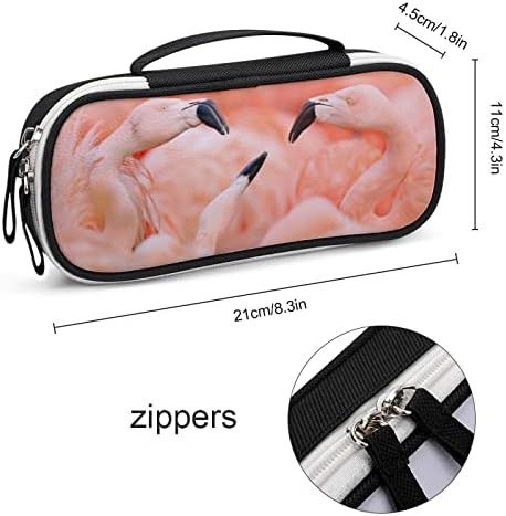 Flamingos de alta capacidade de caneta portátil portátil transportar bolsa de armazenamento de caneta com zíper com zíper