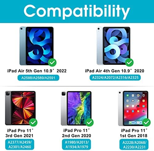 Procase iPad Air 5/iPad Air 4 Case com pacote de porta-lápis com protetor de tela de privacidade de 4 vias para iPad Air 5 2022/iPad Air 4 2020/iPad Pro 11 ”3ª geração 2021/2ª geração 2020/1ª geração 2018