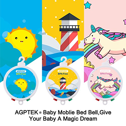 Baby Musical Mobile, AGPTEK Battery Bathing Bedding Box Rotary Box toca doze músicas