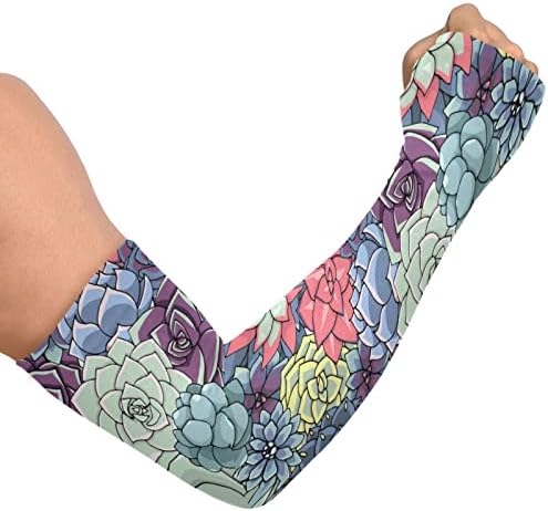 Junzan Suculentas e Cactus Floral Gardening Arm Sleeves Protecção Sol UV para Mulheres Homens Com Manga de Refriamento de Hole