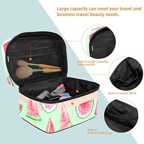 Bolsa de higiene pessoal, maquiagem de maquiagem de maquiagem para homens, homens de sorvete de melancia rosa listras