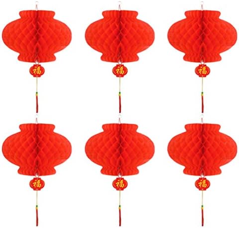 AMOSFUN Lanterna Chinesa 30pcs Decorações de Festival de Lanternas de Papel Vermelho Chinês para o Ano Novo Festival de Primavera