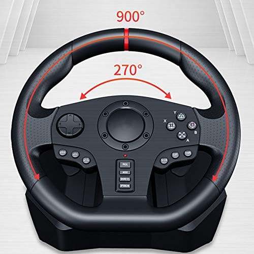 Roda de corrida para PC RSTJ -SJEF com pedais de freio acelerador, 270 ° e 900 ° de rotação do volante - para PS3, PS4, Xbox, One,