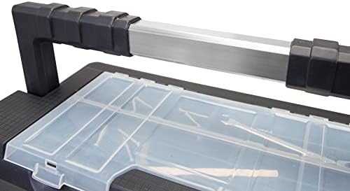 Caixa de ferramentas de 19 polegadas TCE Organizador de armazenamento de caixa de ferramentas portátil de aço inoxidável e plástico