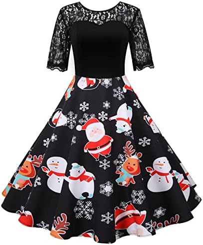 Vestido formal de Natal feminino 50s 60s Vintage Rockabilly Swing Swing Vestres