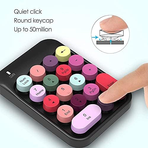 Felicon Wireless Numeric Keypad 18 Teclas com Mini Mini portátil Silent Number Pad Pad Usb Receptor Financeiro Extensões de