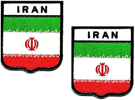 Kleenplus 2pcs. 2,6x2,3 polegadas. Irã bandeira de bandeira Irã Patch de bandeira tática de emblema uniforme costurará ferro em patches