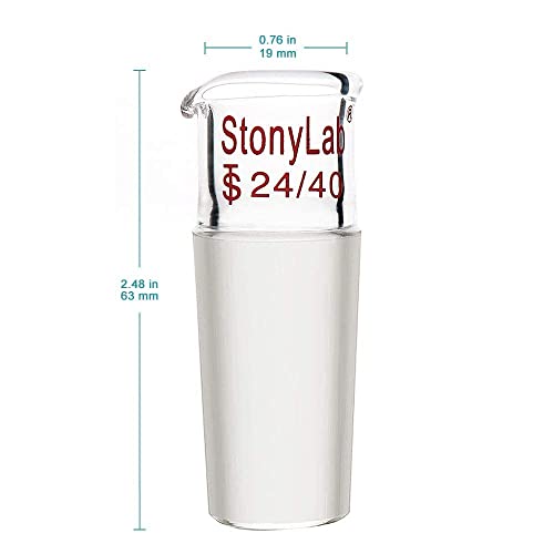 Stonylab Erlenmeyer Flask e Pacote de adaptador, vidro de vidro de borossilicato Flask de parede pesada com junta externa