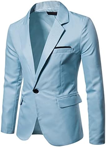 Masculino leve 1 botão esporte casaco casual sólido fit fit the slim nitch blazer blazer comercial de lapela