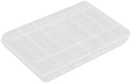 Nova caixa de armazenamento de bateria de plástico branco transparente LON0167 para baterias de 6 x AA / 8 X ​​AAA (transparente