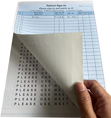 NCR sem carbono 3 Parte Sign de pacientes em formulários com rótulos de adesivo de peel, 8-1/2 x 11 Formulário, HIPAA aprovou