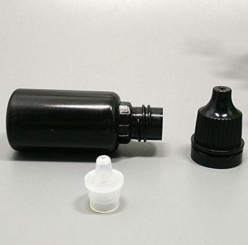 Xumin 12pcs 30ml/1oz vazio preto preto squeezable olho de olho garrafas líquidas frascos de amostra de amostra de embalagem recipiente de armazenamento com tampa de parafuso e plugue para colírio
