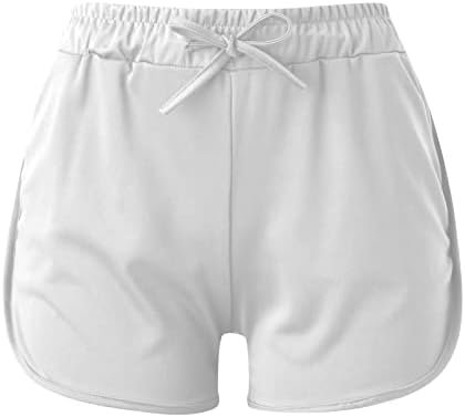 Casa de verão feminina casual shorts de cintura de quadril esportes calças quentes calças lisadas