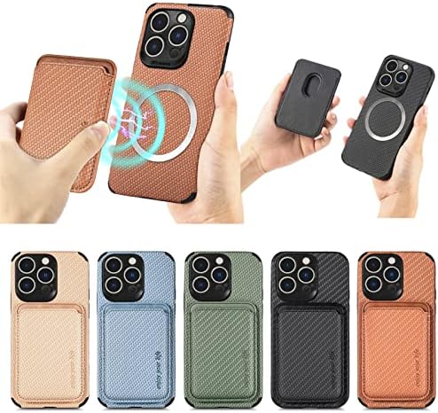 Eve - [3 em 1] para iPhone 14 Pro Max Case & Vegan Leather Card Slot Conjunto, à prova de choque e ímã MagSafe embutido