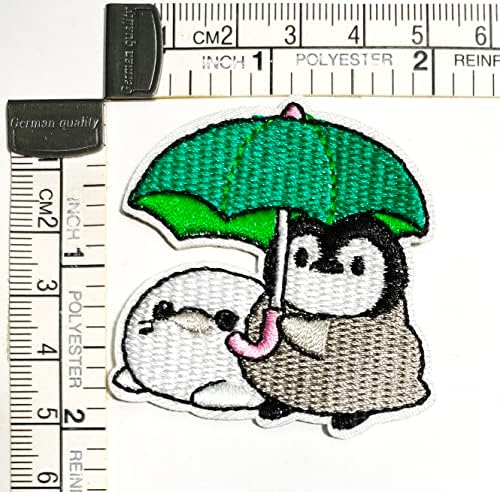 Kleenplus 3pcs. Pinguim com guarda -chuva Patches desenho animado crianças adesivo de crianças artesanais Artes de reagem