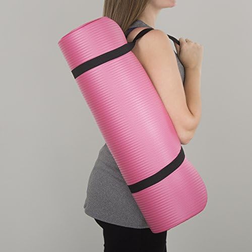 Mate de ioga extra grosso-tapete de treino de espuma não deslizante durável de 0,5 polegadas de espessura para fitness, pilates e