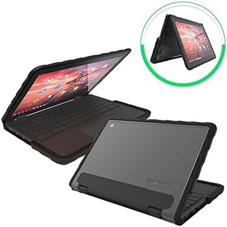 O caso do laptop gumdrop DropTech se encaixa no Lenovo 500e Chromebook projetado para estudantes, professores e salas de aula-testados por choques e choques para proteção de dispositivos confiáveis-preto