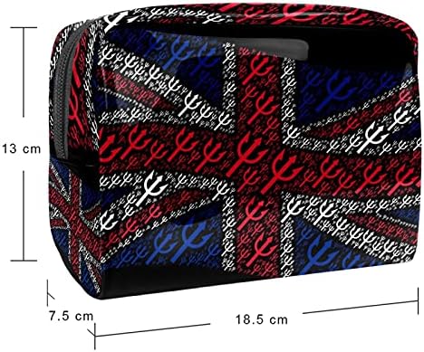 Bolsa de cosméticos para mulheres, adoráveis ​​sacos de maquiagem à prova d'água viajam para a Grã -Bretanha Bandeira Bolsa