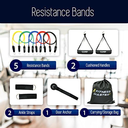 Bandas de resistência - banda de tensão definida para pesos exercícios, treino de fitness - resistente a pesos - vem com fixação