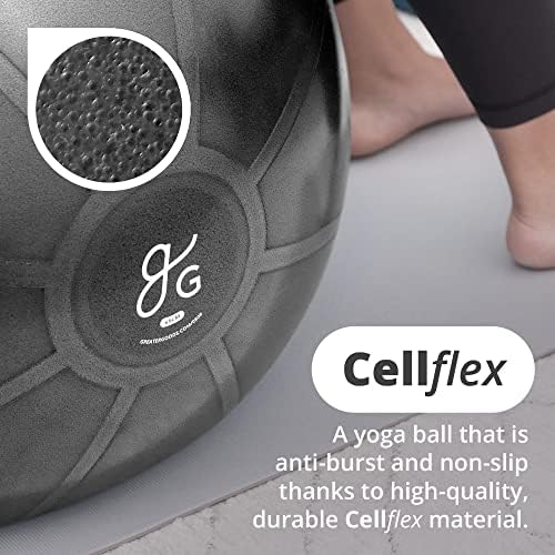 Maior bens de ioga profissional e fitness kit - 55 cm de bola de exercícios, conjunto de bandas de resistência, tapete
