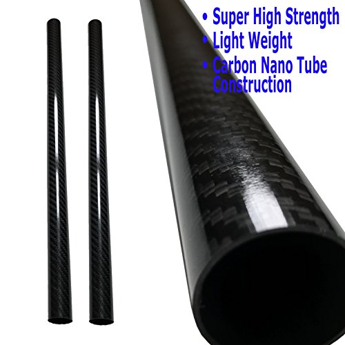 Karbxon - tubo de fibra de carbono - preto - 10mm x 8 mm x 500 mm - hastes de fibra de carbono ocas - tubos de carbono brilhante - tubos de fibra de carbono puro - eixo leve de fibra de carbono de alta resistência
