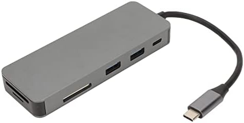 Adaptador multiporto de hub USB C, 8 em 1 USB C Dongle Splitter para impressoras de teclados, USB C a 2 x USB3.0, USB C, XQD, MS,