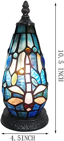 Zjart Tiffany Table Lamp Lighthouse Smith Stained Glass Christmas Tree Night Night Light Bedisde Mini Tower Antique Accent